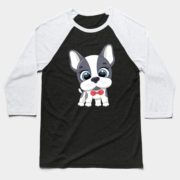 Cute Boxer Dog Cartoon Baseball T-Shirt by admeral